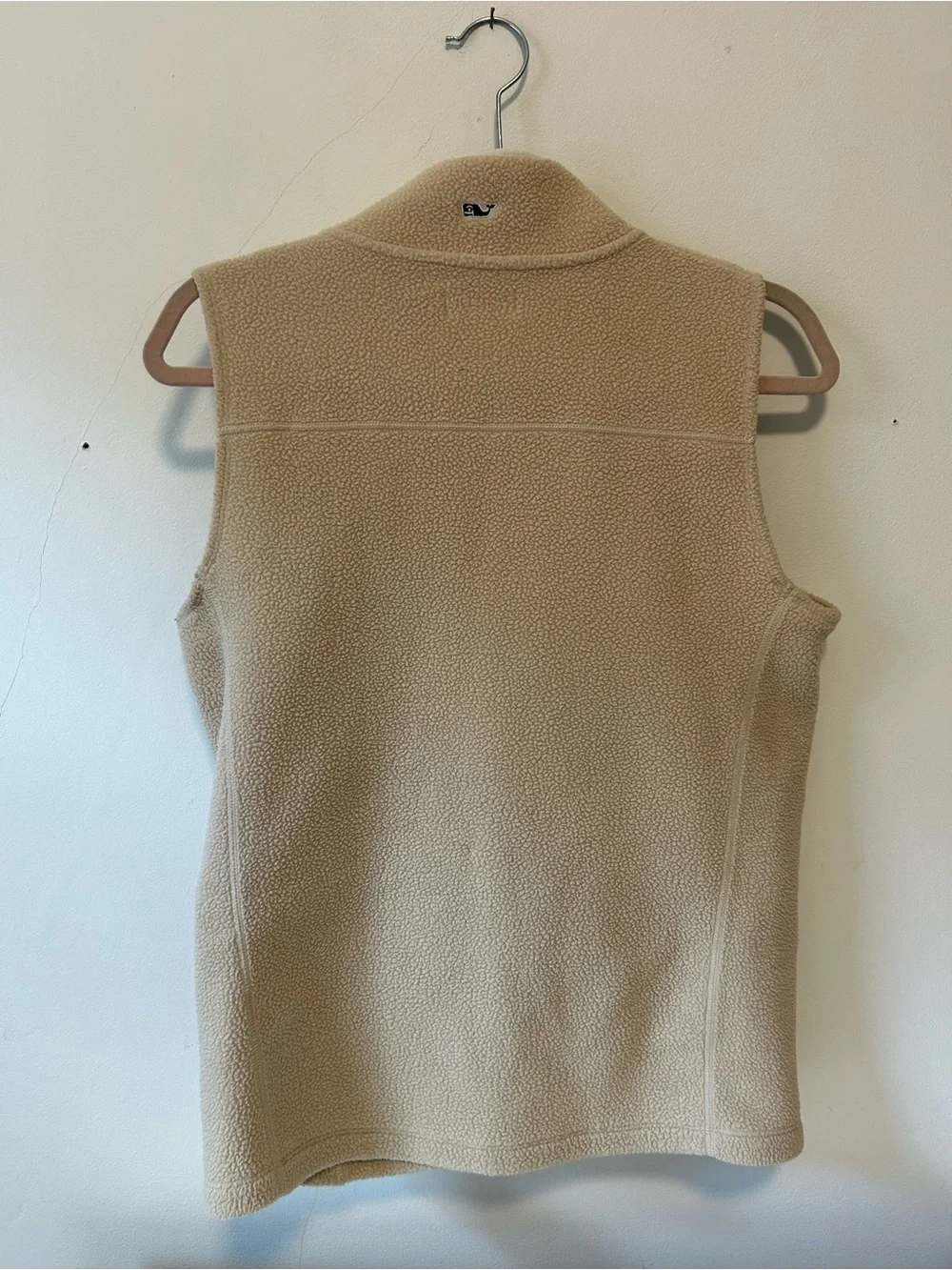 Vineyard Vines Beige/Tan Fleece Vest with White Chest Pocket